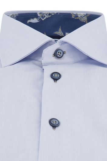 Ledub business overhemd slim fit blauw effen katoen