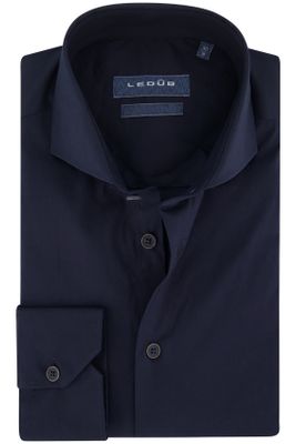Ledub business overhemd Ledub Modern Fit donkerblauw effen katoen normale fit 