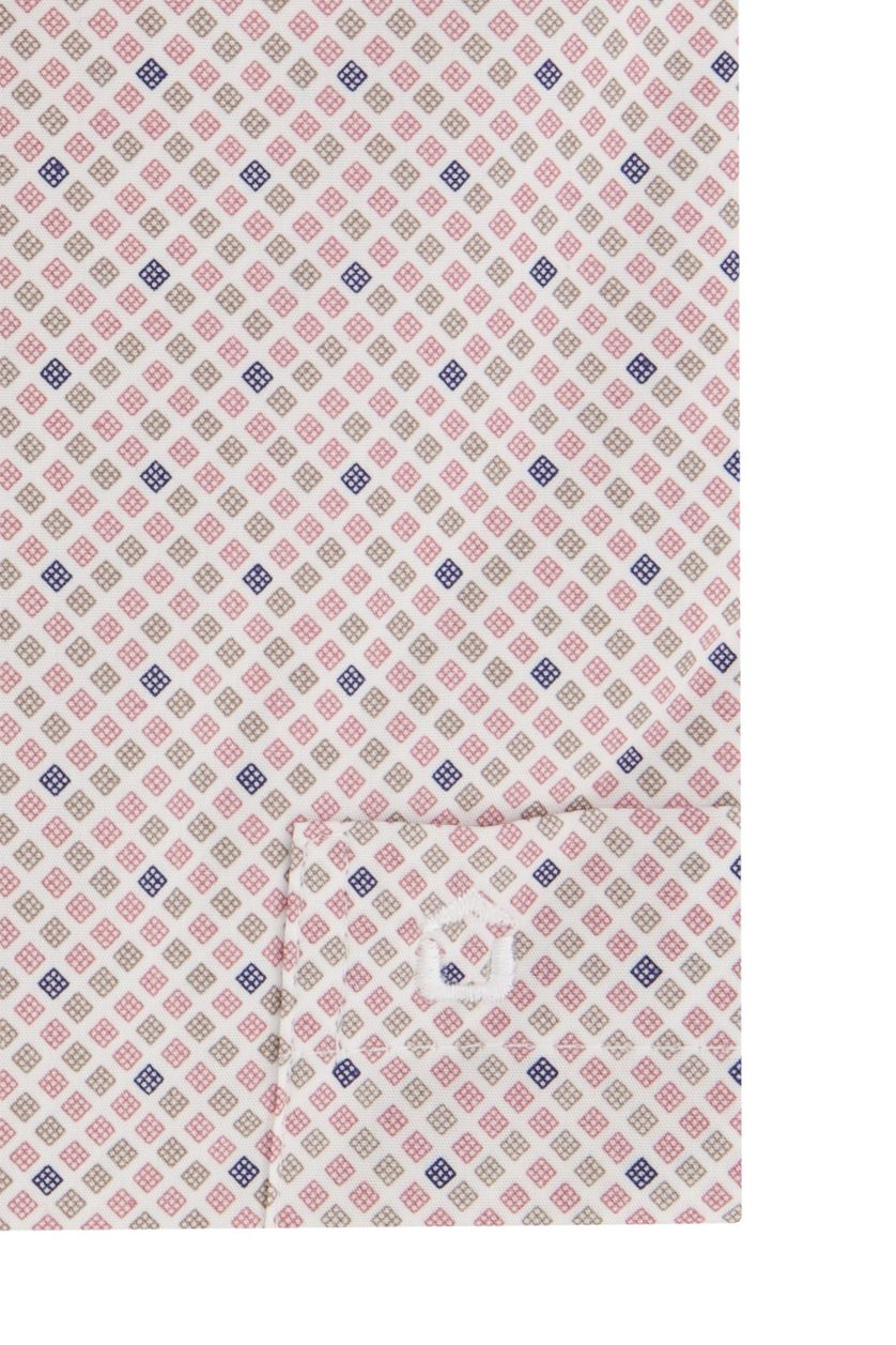 Ledub business overhemd Modern Fit roze met multicolor print