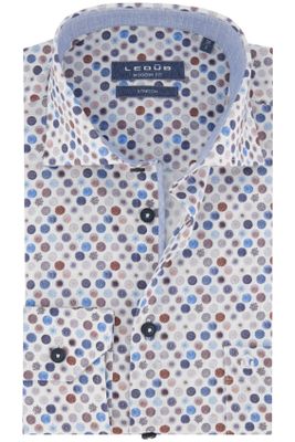 Ledub Ledub business overhemd Modern Fit normale fit wit met multicolor print katoen