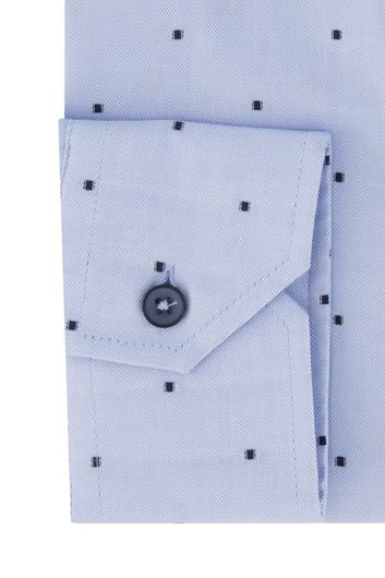 Ledub casual overhemd Modern Fit normale fit blauw print katoen