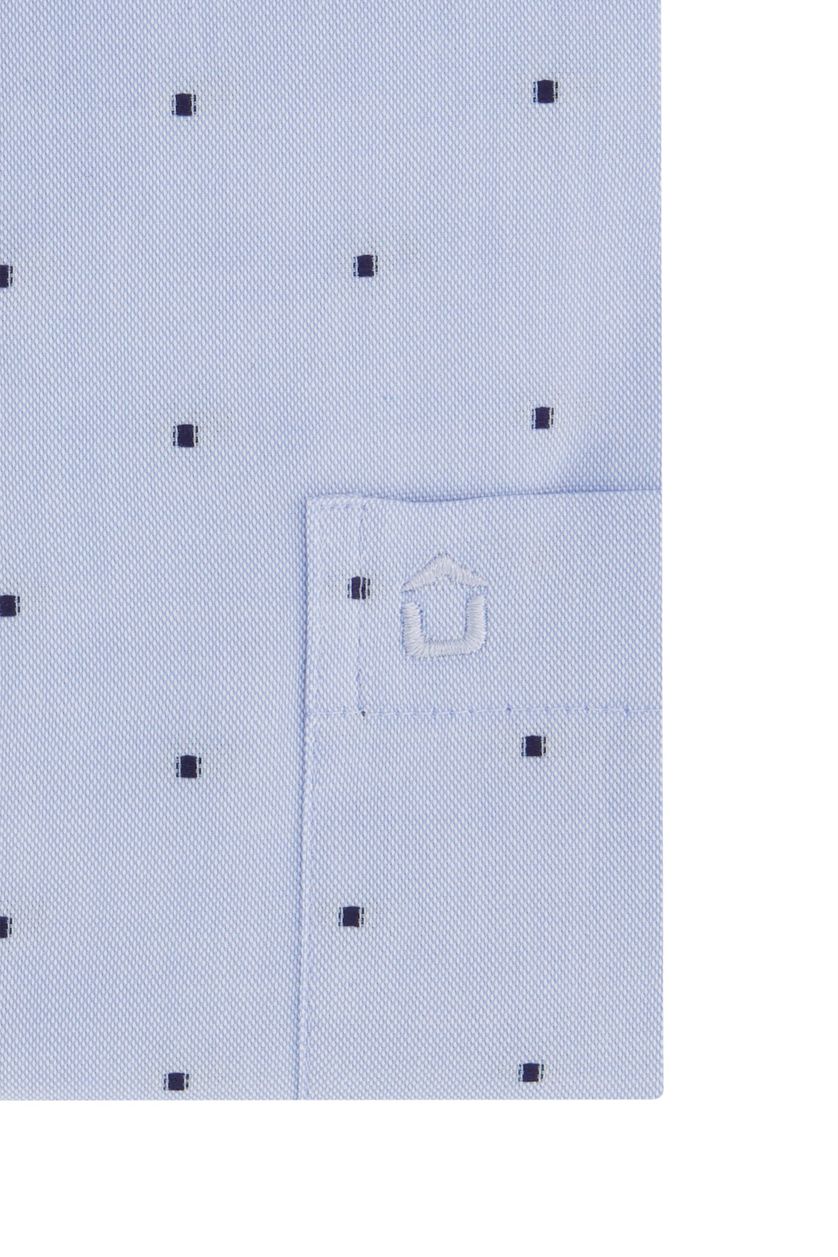 Ledub casual overhemd Modern Fit blauw geprint 100% katoen normale fit