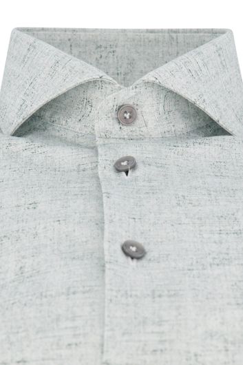 Groen John Miller business overhemd tailored fit normale fit geprint katoen