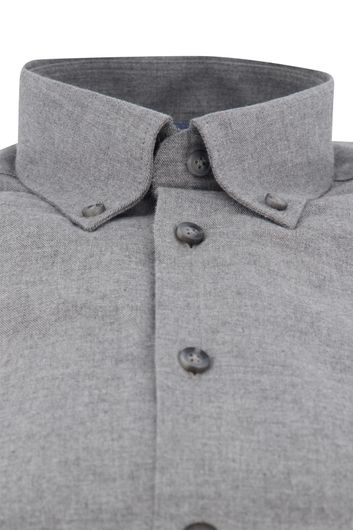 Ledub business overhemd Modern Fit normale fit grijs effen katoen