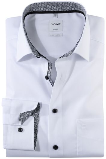 Olymp business overhemd wijde fit wit uni 100% katoen