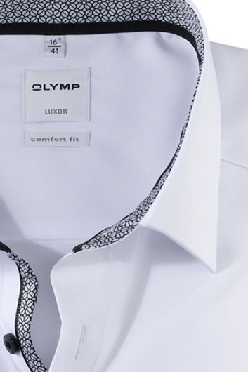 Olymp business overhemd wijde fit wit uni 100% katoen
