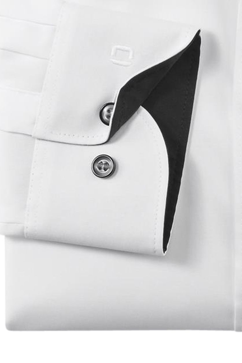Witte effen Olymp business overhemd Level Five katoen