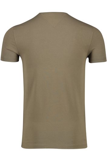 Tommy Hilfiger t-shirt bruin effen extra slim fit