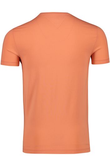 Tommy Hilfiger t-shirt peach effen extra slim fit katoen
