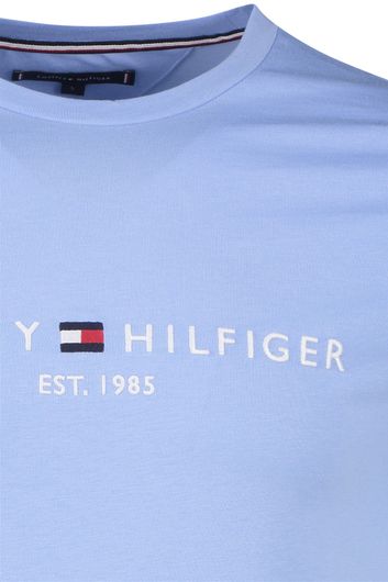 Tommy Hilfiger t-shirt lichtblauw opdruk slim fit katoen