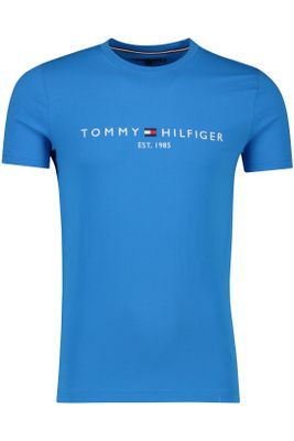 Tommy Hilfiger Tommy Hilfiger t-shirt blauw opdruk slim fit katoen