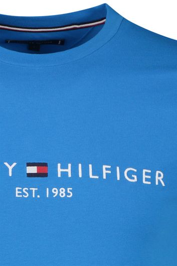 Tommy Hilfiger t-shirt blauw opdruk slim fit katoen