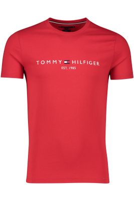 Tommy Hilfiger Tommy Hilfiger t-shirt rood opdruk slim fit katoen