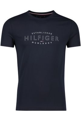 Tommy Hilfiger Tommy Hilfiger t-shirt donkerblauw opdruk logo katoen