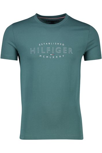 Tommy Hilfiger t-shirt groen katoen slim fit