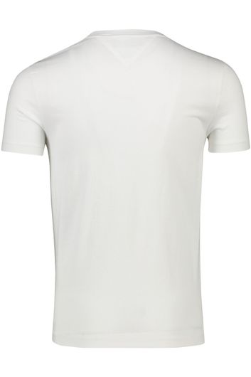 Tommy Hilfiger t-shirt wit opdruk slim fit katoen