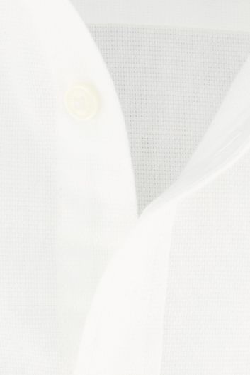 Tommy Hilfiger casual overhemd korte mouw normale fit wit effen katoen linnen