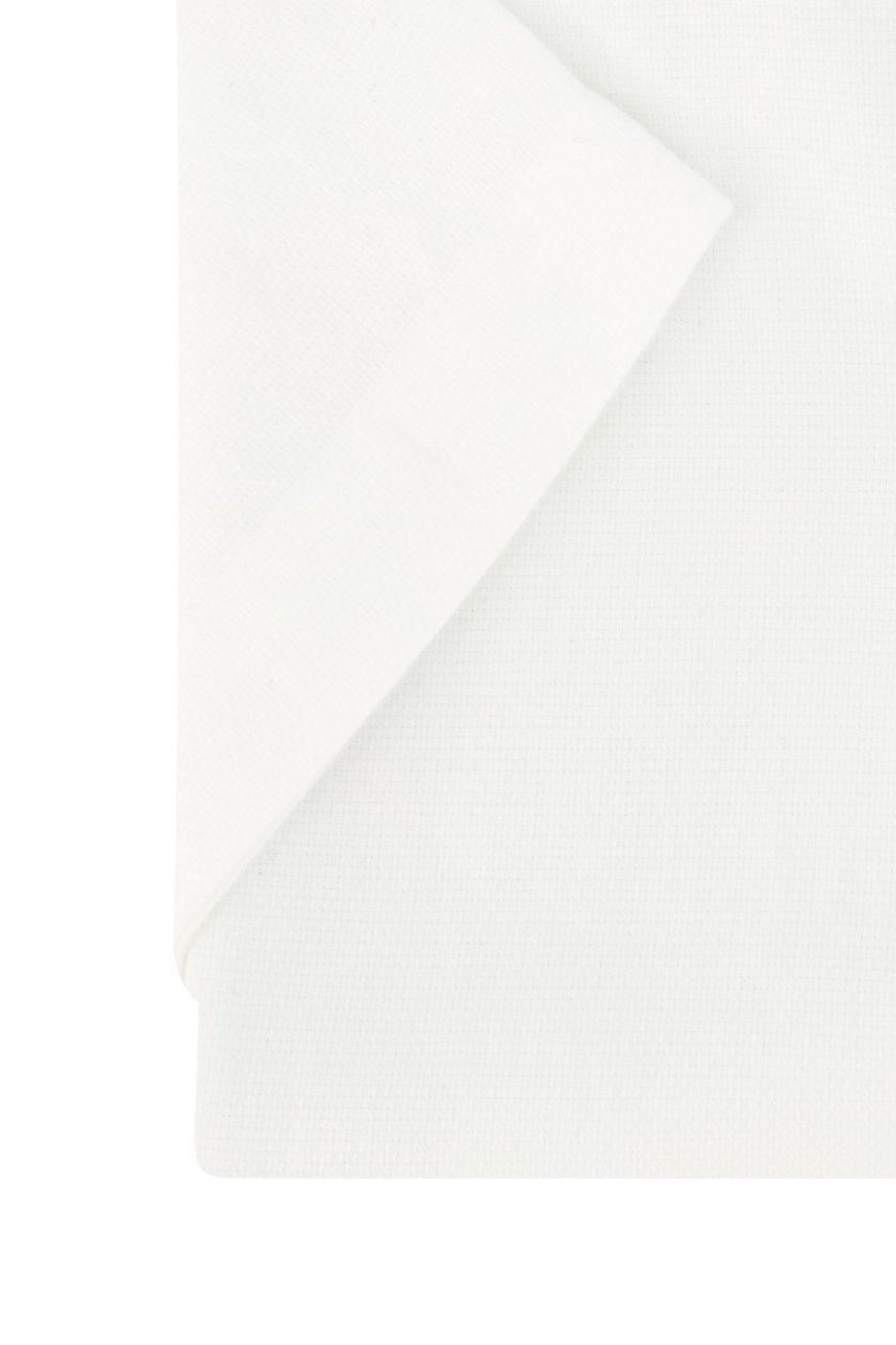 Overhemd Tommy Hilfiger casual korte mouw normale fit wit effen katoen