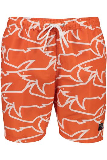 Paul & Shark zwembroek oranje haai print