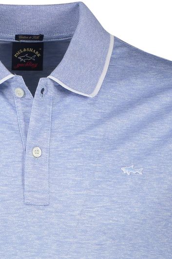Paul & Shark poloshirt normale fit lichtblauw 2 knoops