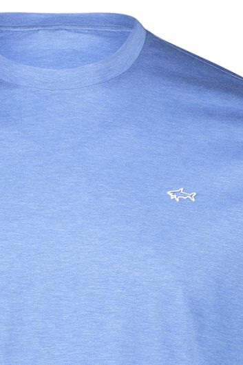 Paul & Shark t-shirt blauw effen met logo