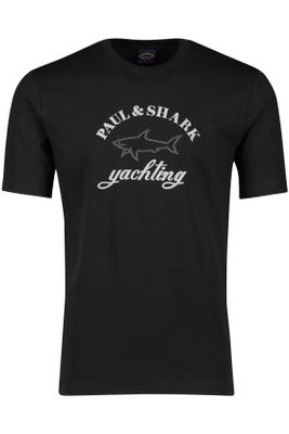 Paul & Shark Paul & Shark t-shirt zwart effen ronde hals wijde fit