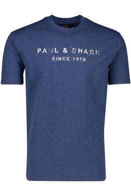 Paul & Shark Paul & Shark ronde hals t-shirt blauw opdruk