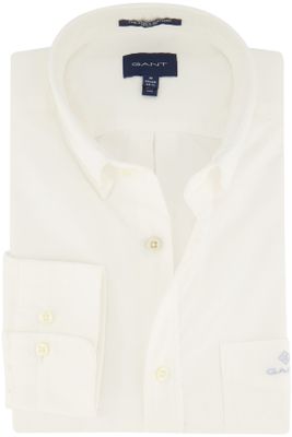 Gant Gant casual overhemd normale fit wit effen katoen