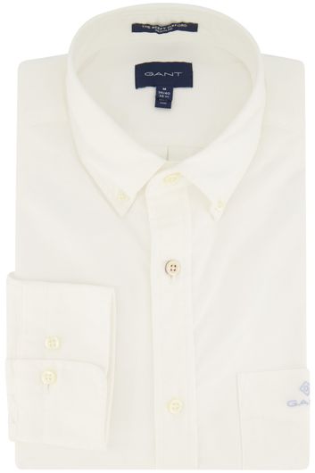 Gant casual overhemd normale fit wit effen katoen