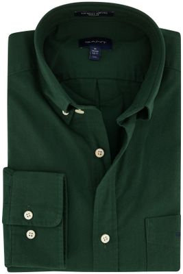 Gant Gant casual overhemd normale fit groen effen buttom-down