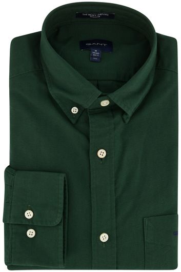 Gant casual overhemd normale fit groen effen katoen