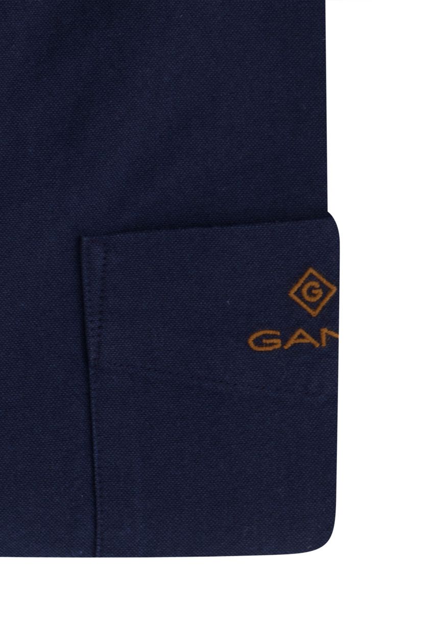 Gant casual overhemd normale fit donkerblauw effen katoen