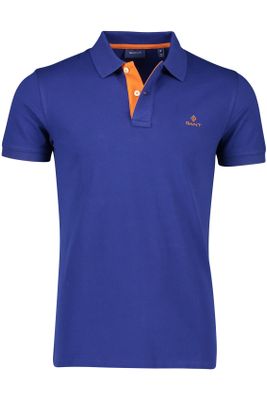 Gant Gant polo oranje logo normale fit blauw katoen