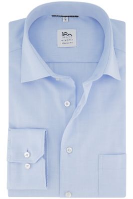 Eterna Eterna business overhemd Comfort Fit blauw uni katoen normale fit