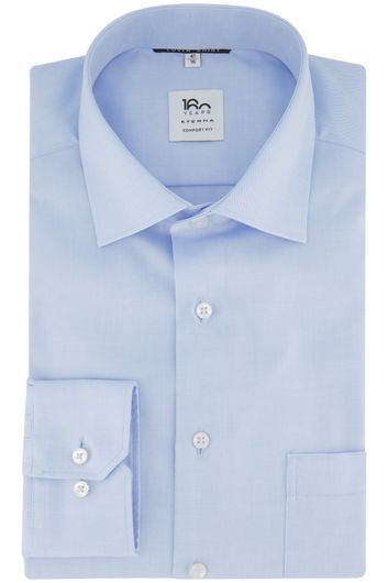 Eterna business overhemd Comfort Fit normale fit blauw effen 100% katoen