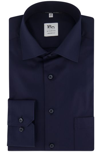 Eterna business overhemd Comfort Fit normale fit donkerblauw effen katoen