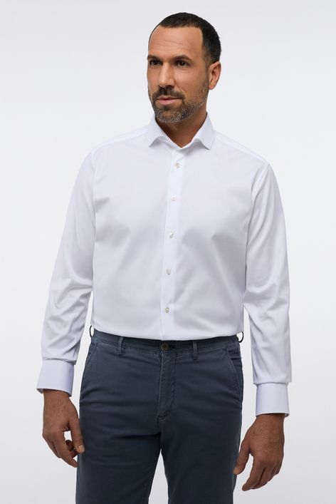 Eterna business overhemd Modern Fit wit uni katoen normale fit