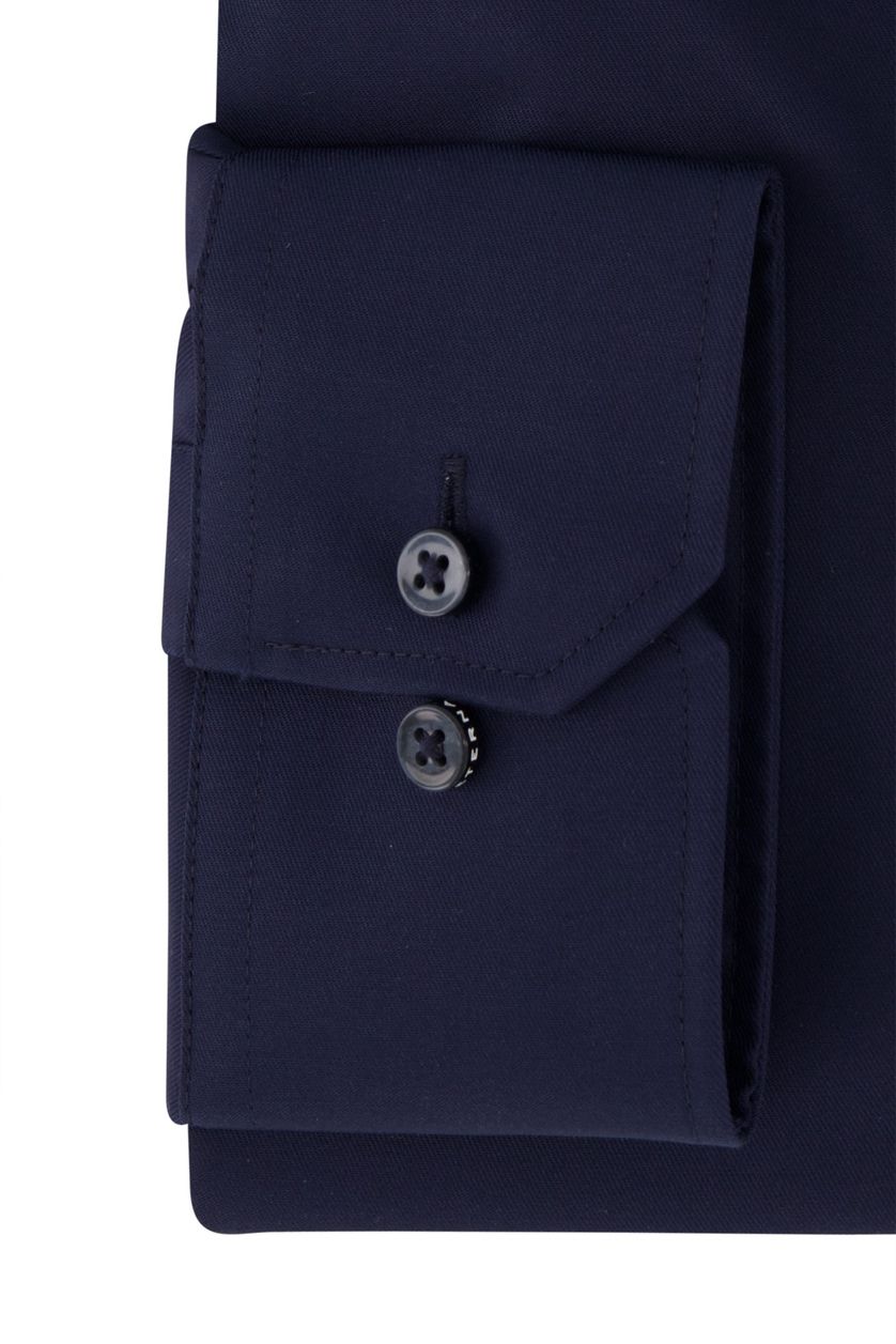 Eterna business overhemd Modern Fit donkerblauw effen 100% katoen normale fit