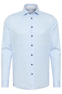 Blue Industry Blue Industry casual overhemd slim fit lichtblauw semi-wide spread boord