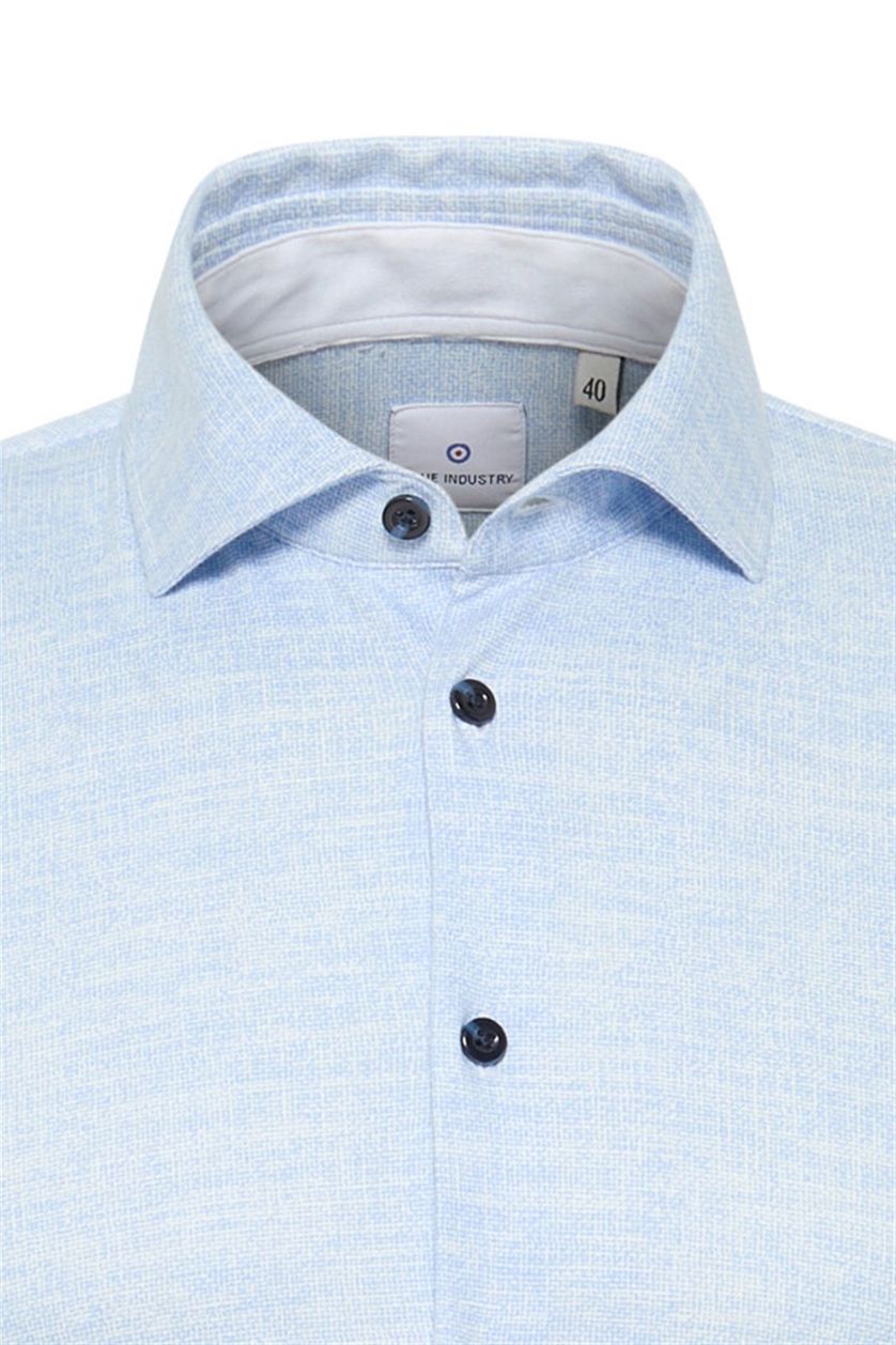 Blue Industry casual overhemd lichtblauw semi-wide spread boord slim fit