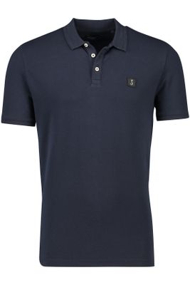 Butcher of Blue Butcher of Blue polo normale fit donkerblauw effen katoen 3 knoops