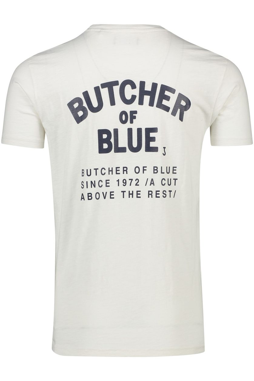 Butcher of Blue t-shirt wit effen ronde hals