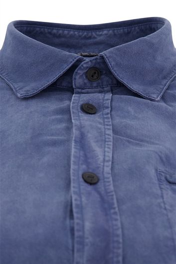 Butcher of Blue casual overhemd normale fit blauw effen 100% Tencel
