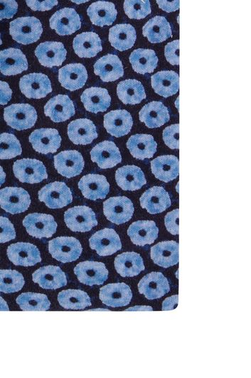 Blue Industry casual overhemd blauw slim fit lichtblauwe bloemen print katoen