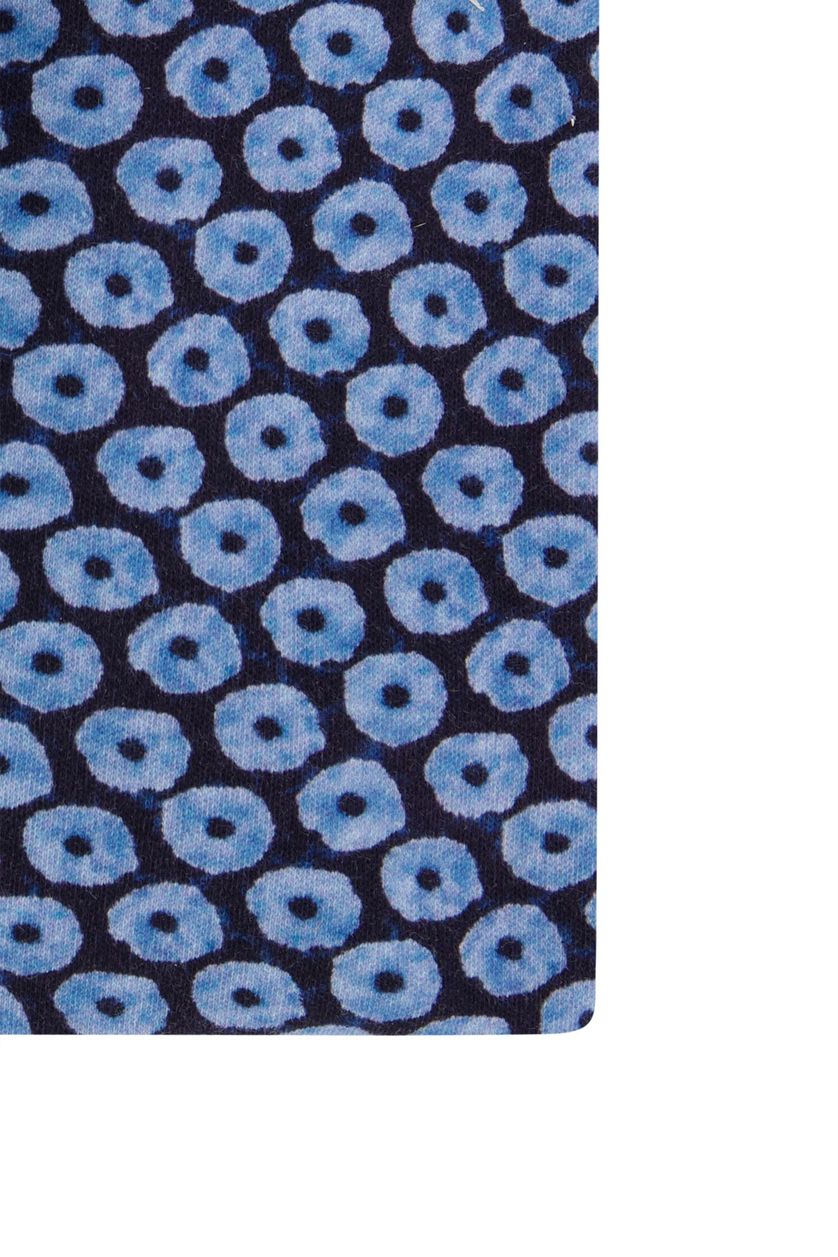 Blue Industry casual overhemd slim fit blauw katoen lichtblauwe bloemen print
