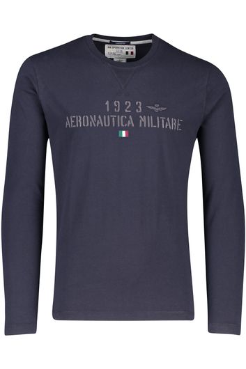 Aeronautica Militare t-shirt lange mouw blauw met opdruk