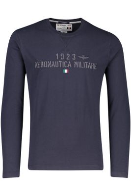 Aeronautica Militare Aeronautica Militare t-shirt lange mouw blauw met opdruk