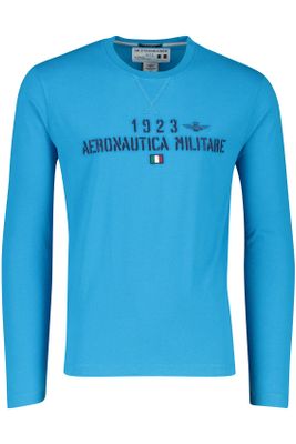 Aeronautica Militare Aeronautica Militare t-shirt lange mouw lichtblauw met opdruk