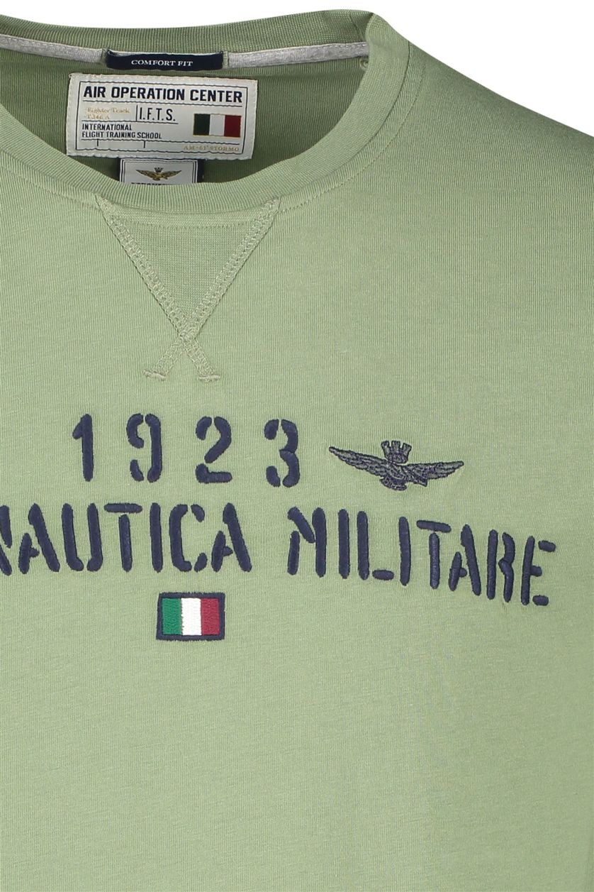 Aeronautica Militare t-shirt lange mouw groen met opdruk