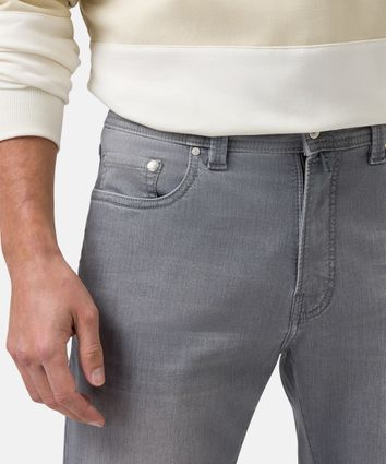 Grijze effen denim Pierre Cardin jeans 5-pocket model